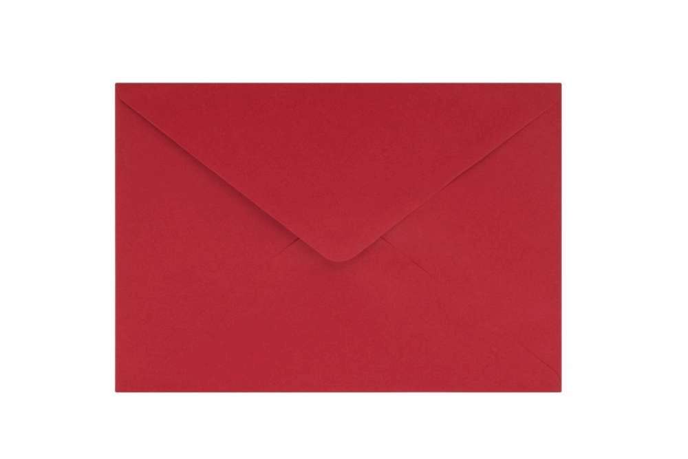 Koperty ozdobne C6 teksturowane czerwone 160 gsm do zaproszeń, 50 szt.