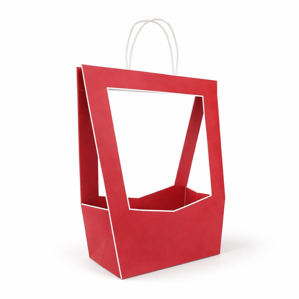 Torba Florystyczna Prezentowa Otwarta 120x100x350mm Czerwona Na Kwiaty