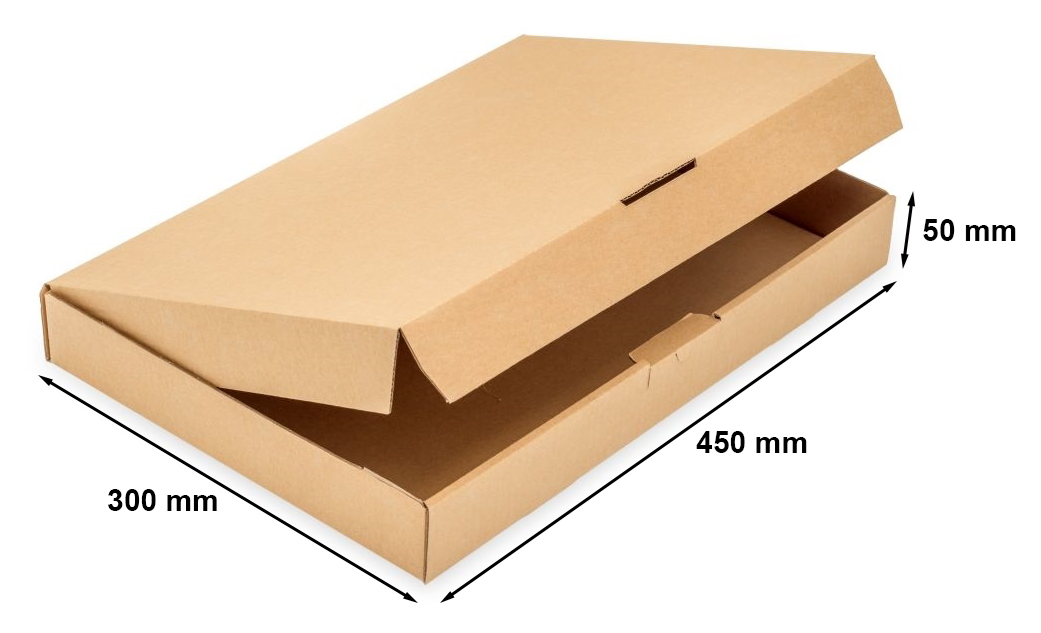 Karton wykrojnikowy pudełko 450x300x50 mm B360 FEFCO 426 brązowy