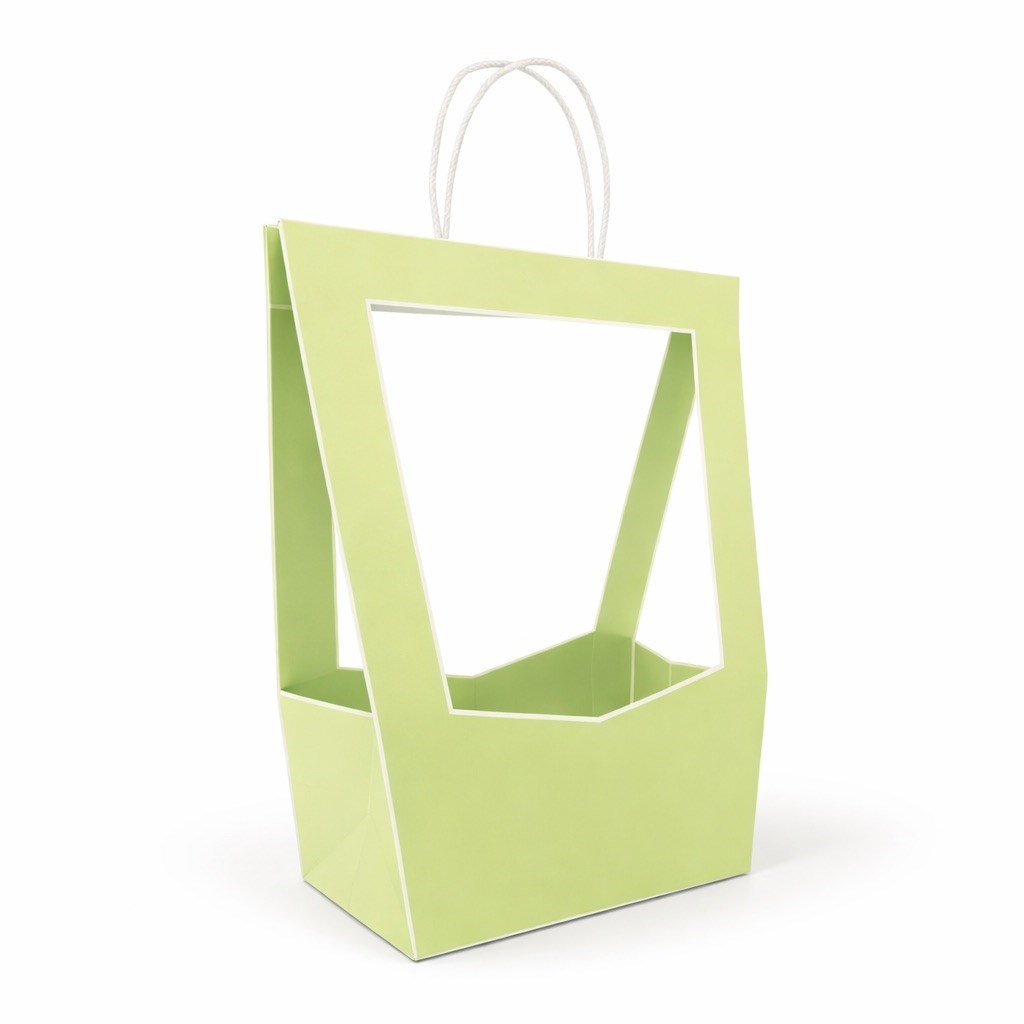 Torba Florystyczna Prezentowa Otwarta 230x140x380mm Zielona Na Kwiaty