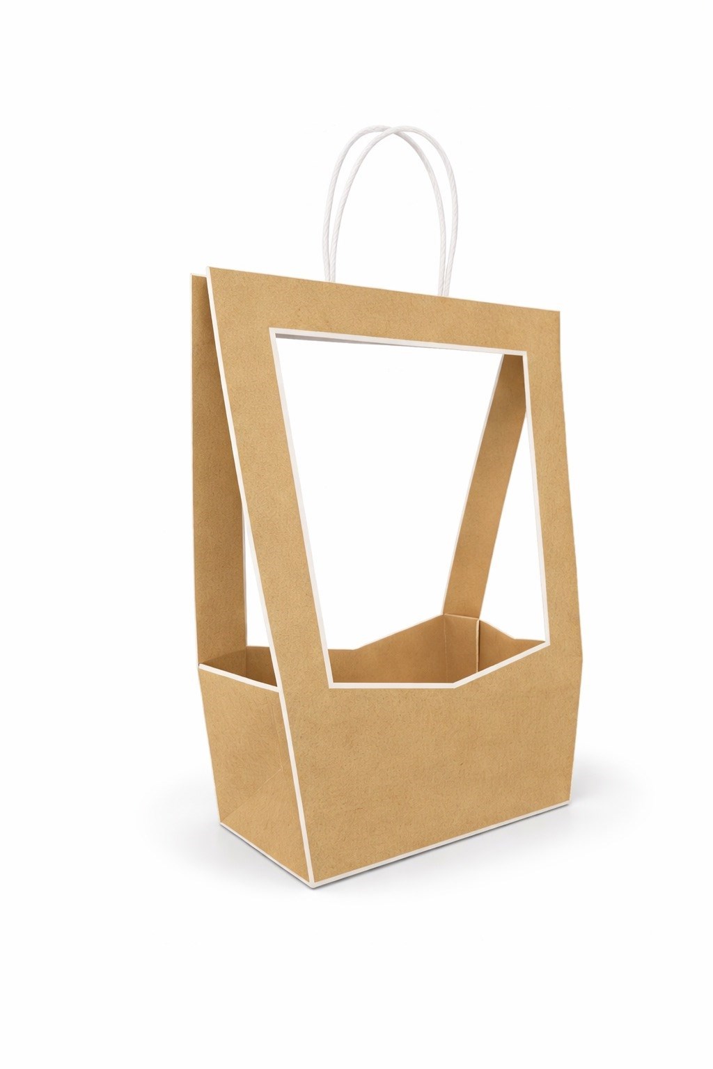 Torba Florystyczna Prezentowa Otwarta 230x140x380 mm Brązowa Na Kwiaty