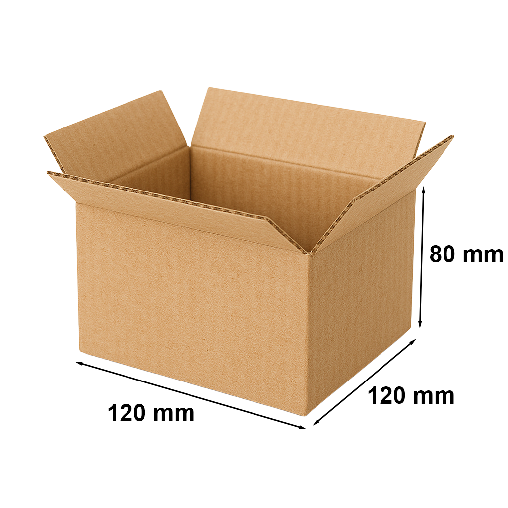 Karton klapowy - małe pudełko kartonowe 120x120x80 mm B320, 50 sztuk