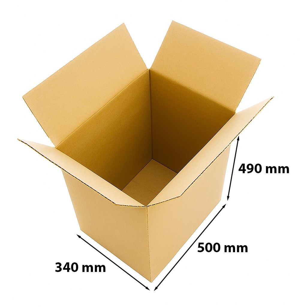 Pudło na komputer karton klapowy 500x340x490 mm brązowy fala B