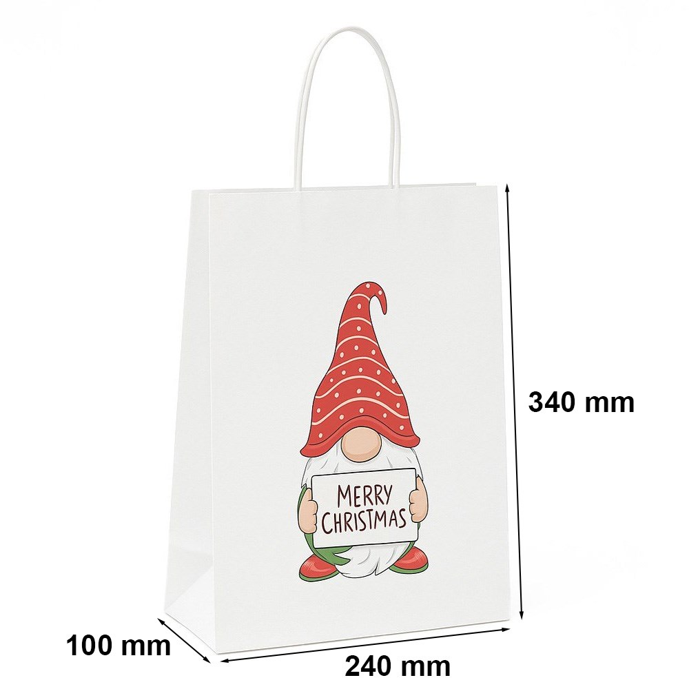 Torba Świąteczna Papierowa Mikołaj Torebka Prezent 240x100x340 Święta