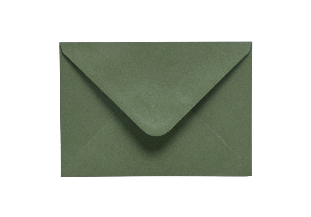 Koperty ozdobne C5 zielone oliwkowe 162x229 mm 120g 10 sztuk na mokro