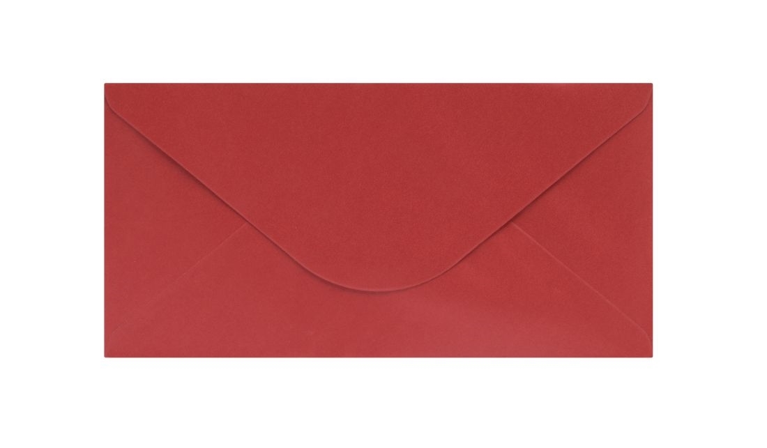 Koperty ozdobne DL teksturowane czerwone 160 g 50 szt. 110x220 mm