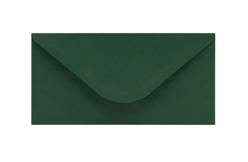 Koperty ozdobne DL papierowe 110x220 mm ciemnozielone 120 g 50 szt.