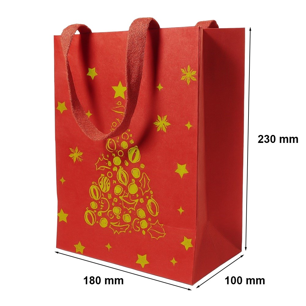 Torba KRAFT 180x100x230mm Czerwona Na Prezenty Świąteczne i Upominki
