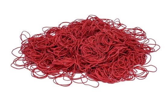 Gumki recepturki kauczukowe czerwone 20 mm 1,5 x 1,2 mm 1 kg