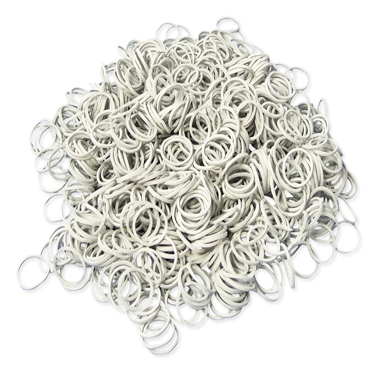 Gumki recepturki kauczukowe biurowe białe 30 mm x 1,5 x 1,5 mm - 1 kg