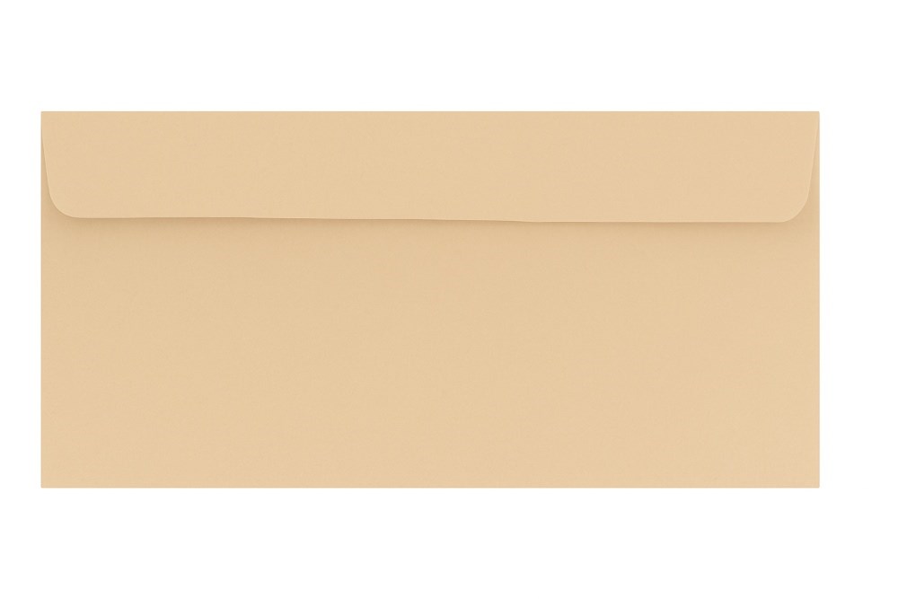 Koperty DL beżowe z paskiem klejącym 120g 110x220 mm 10 szt.