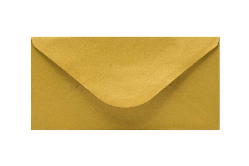 Koperty DL 110x220 mm ozdobne perłowy złoty 120 g/m2 50 szt