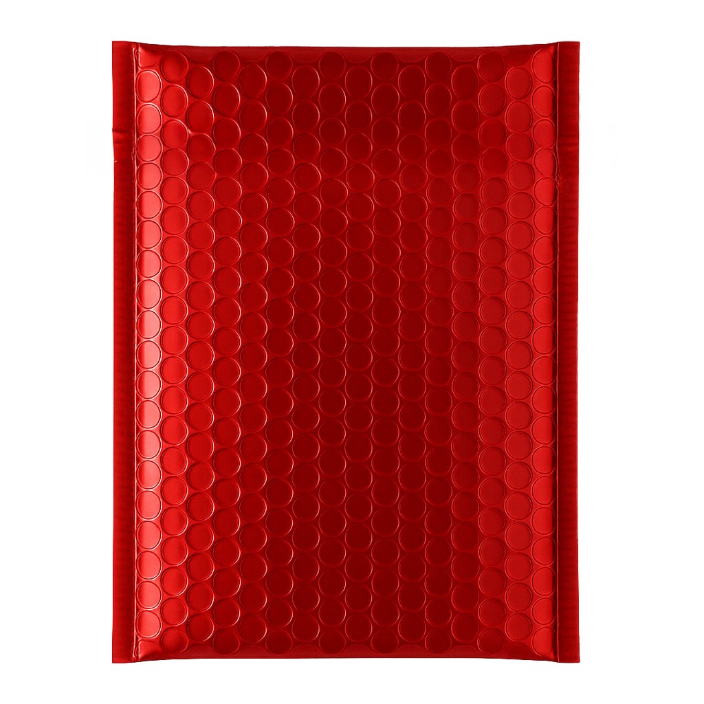 Koperta bąbelkowa metaliczna samoprzylepna 270x360 mm czerwona