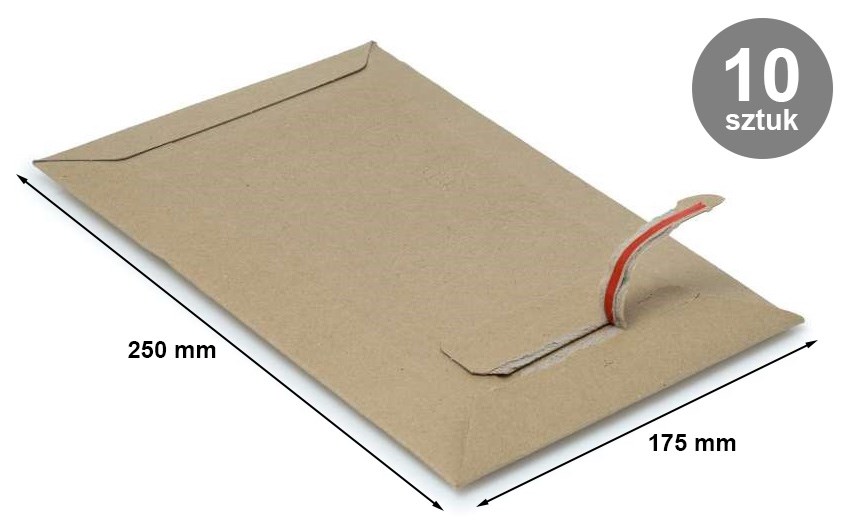 Pakiet kopert kartonowych B5 175x250 mm 450 g brązowych 10 szt.