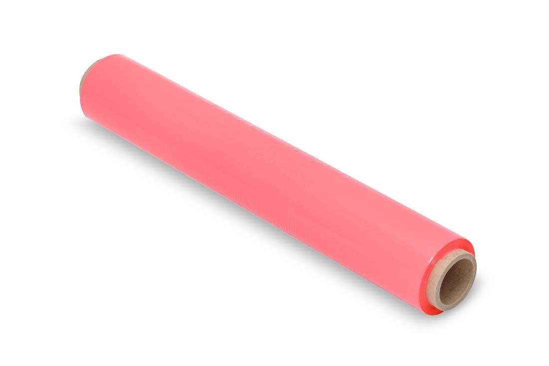 Folia stretch różowa mocna do pakowania 50 cm 1.5 kg brutto 23 um