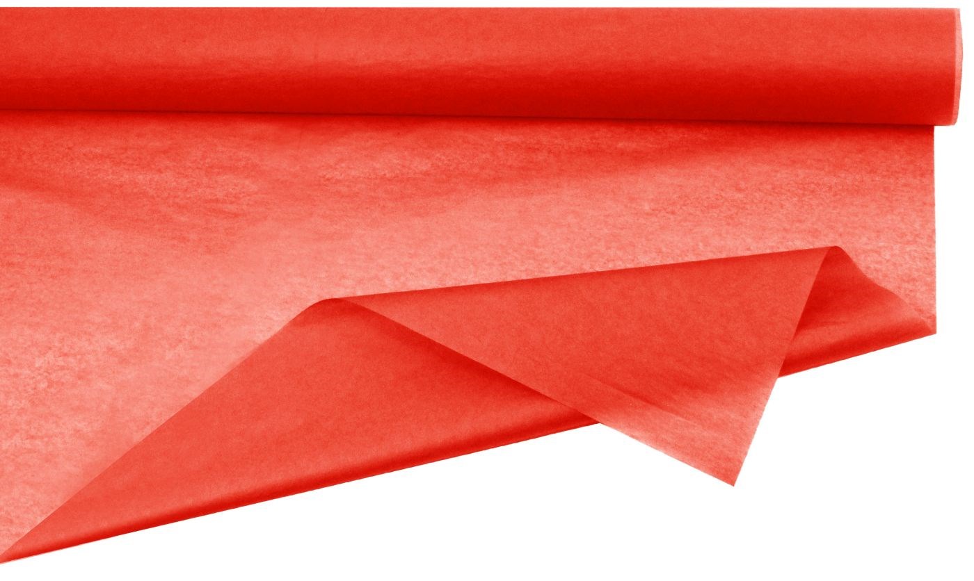Czerwona bibuła ozdobna w rolce 75 cm x 50 m do pakowania i dekoracji