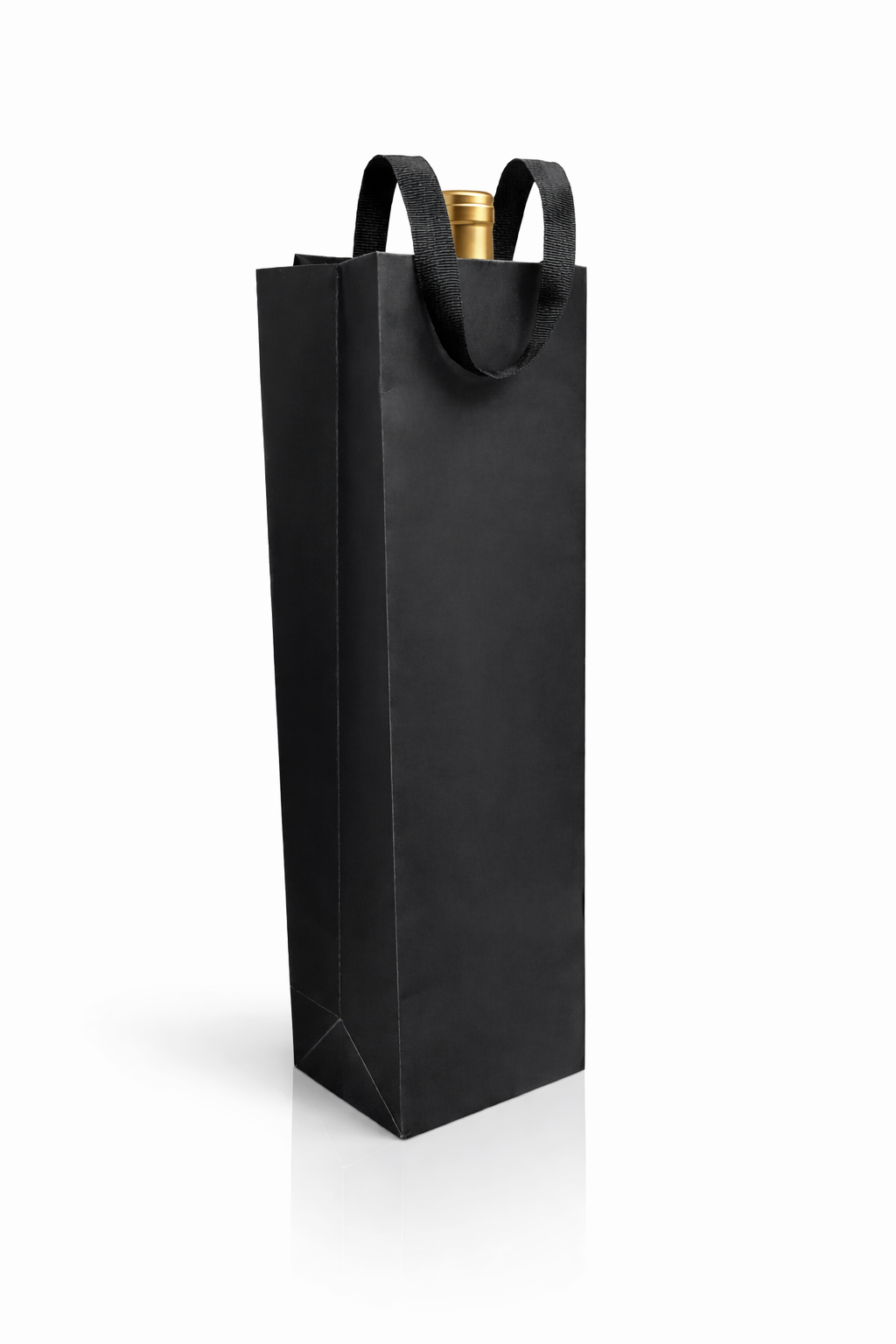 Elegancka torba prezentowa na butelkę wina 1 szt. czarna 95x91x385 mm