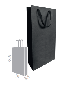 Torba na wino 2 butelki, torebka prezentowa 190x95x385mm czarna
