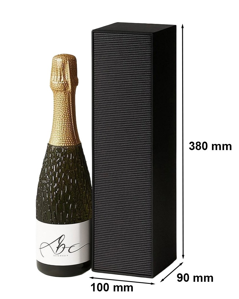 Pudełko Premium na wino opakowanie prezentowe karbowane 380x90x100mm