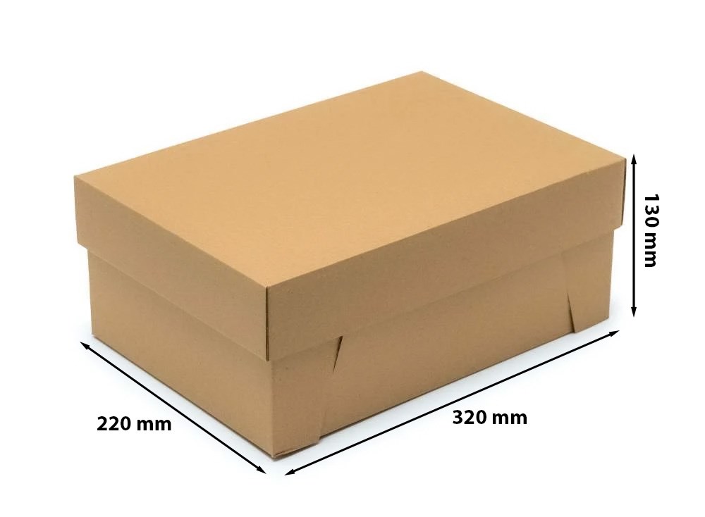 Karton wykrojnikowy na buty pudełko fasonowe 320x220x130 mm brązowy