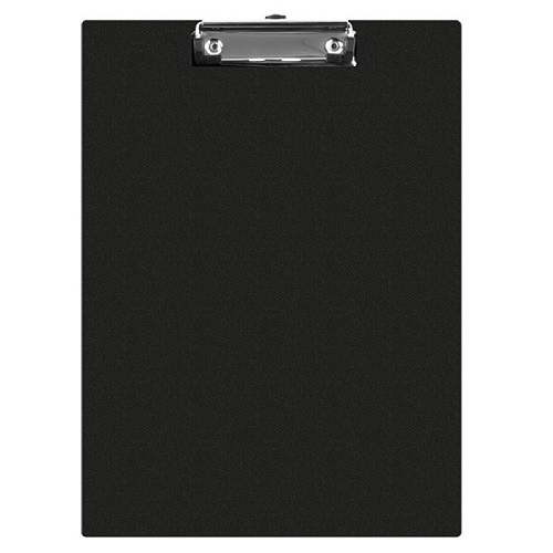 Clipboard PVC A5 czarny z klipsem i kieszonką, podkładka do pisania