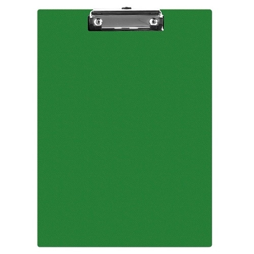 Clipboard podkładka PVC A5 zielona z zaciskiem i kieszonką na długopis