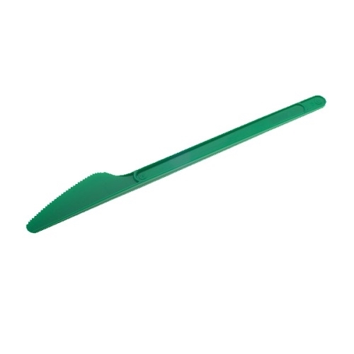 Noże jednorazowe plastikowe zielone na imprezę 16,5 cm 2,20 g 20 szt.