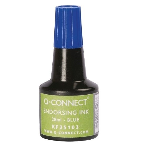 Q-Connect Pakiet niebieskiego tuszu do pieczątek 28 ml do poduszek