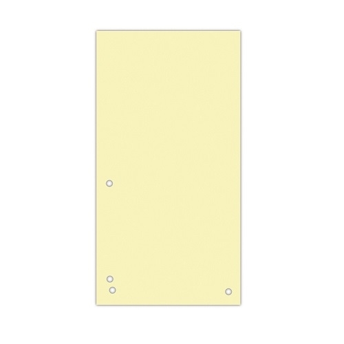 Przekładki papierowe do segregatora 235x105 mm żółte 100 szt 4 dziurki