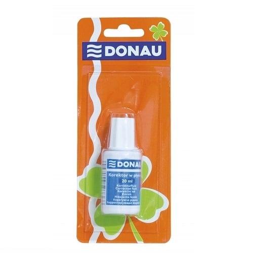 Korektor w płynie Donau 20 ml z pędzelkiem, biurowy płyn korekcyjny