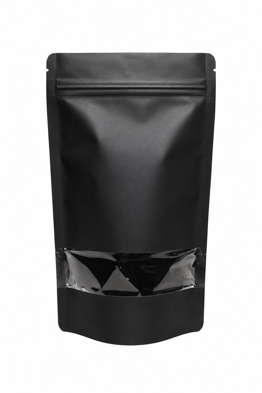 Doypack Czarny Papier Kraft Z Małym Okienkiem 1000ml 180x290x90 25 szt