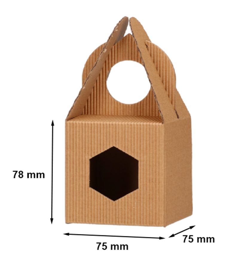 Karton fasonowy karbowany na słoik miodu 220g z okienkiem 75x75x78mm