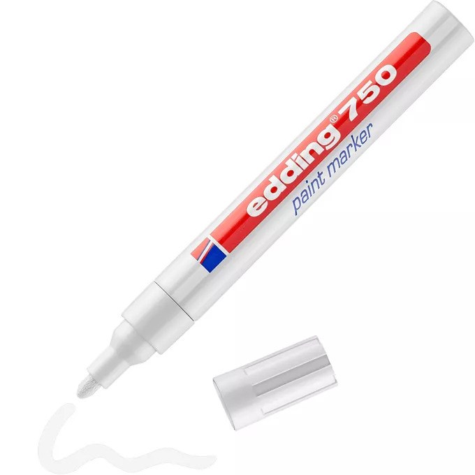 Marker olejowy Edding E-750 biały 2-4 mm do metalu, szkła i plastiku