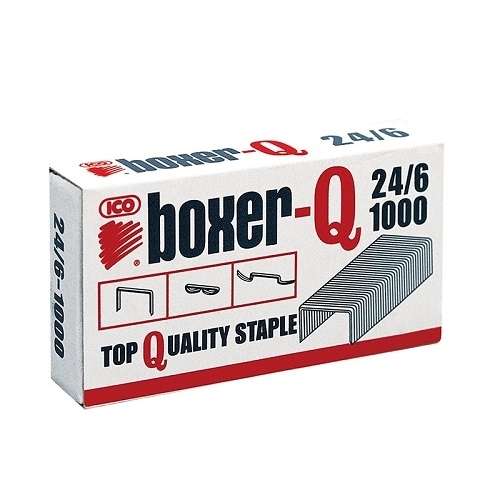 Zszywki biurowe ICO boxer-Q 24/6 metalowe galwanizowane 1000 szt.