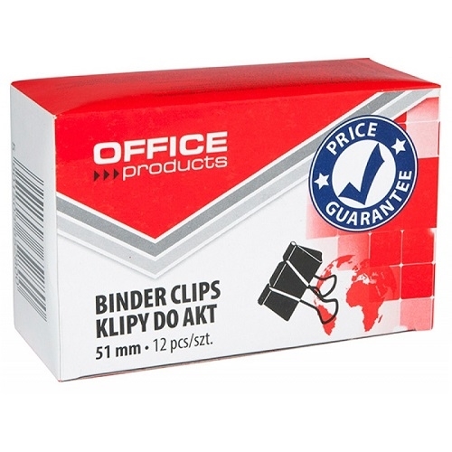 Klipsy biurowe do dokumentów i papieru 51 mm Office Products 12 szt.