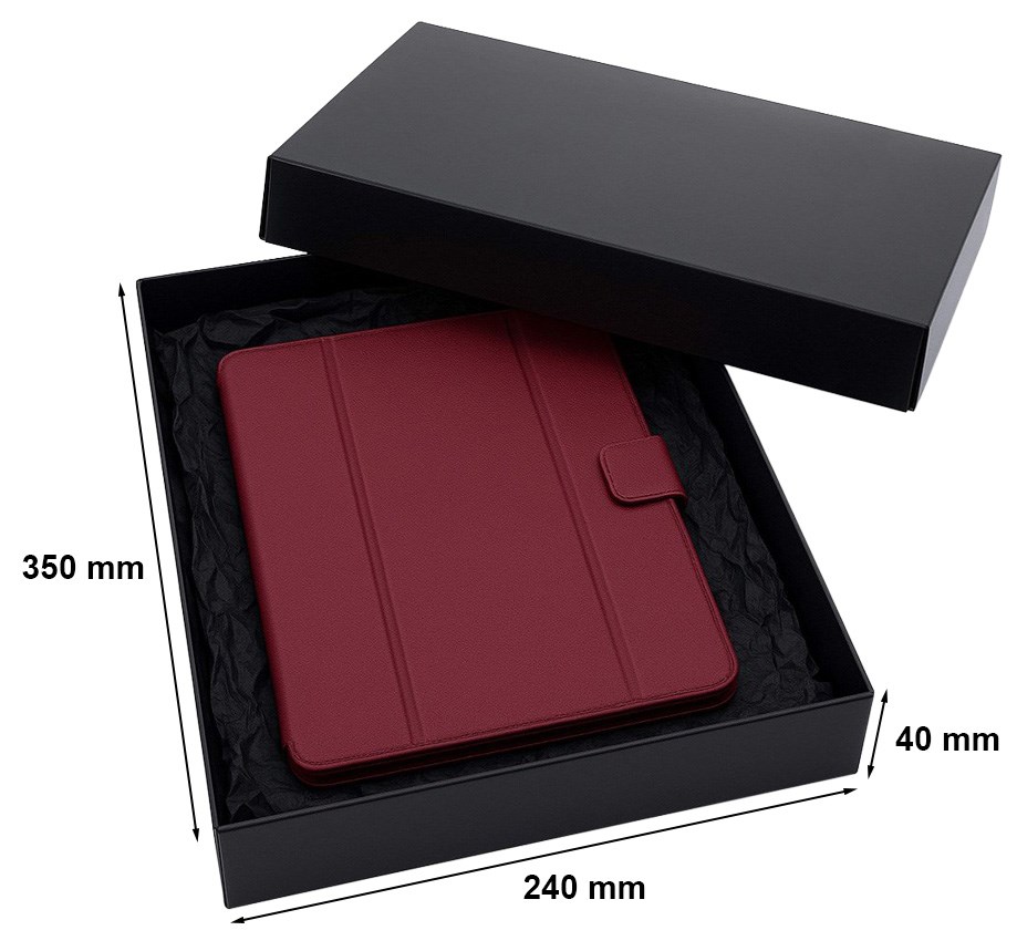 Czarne pudełko prezentowe laminowane 350x240x40mm z wieczkiem