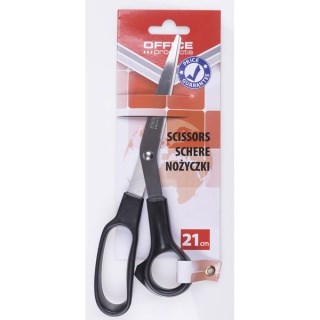 Nożyczki biurowe Office Products 21 cm czarne do papieru i kartonu