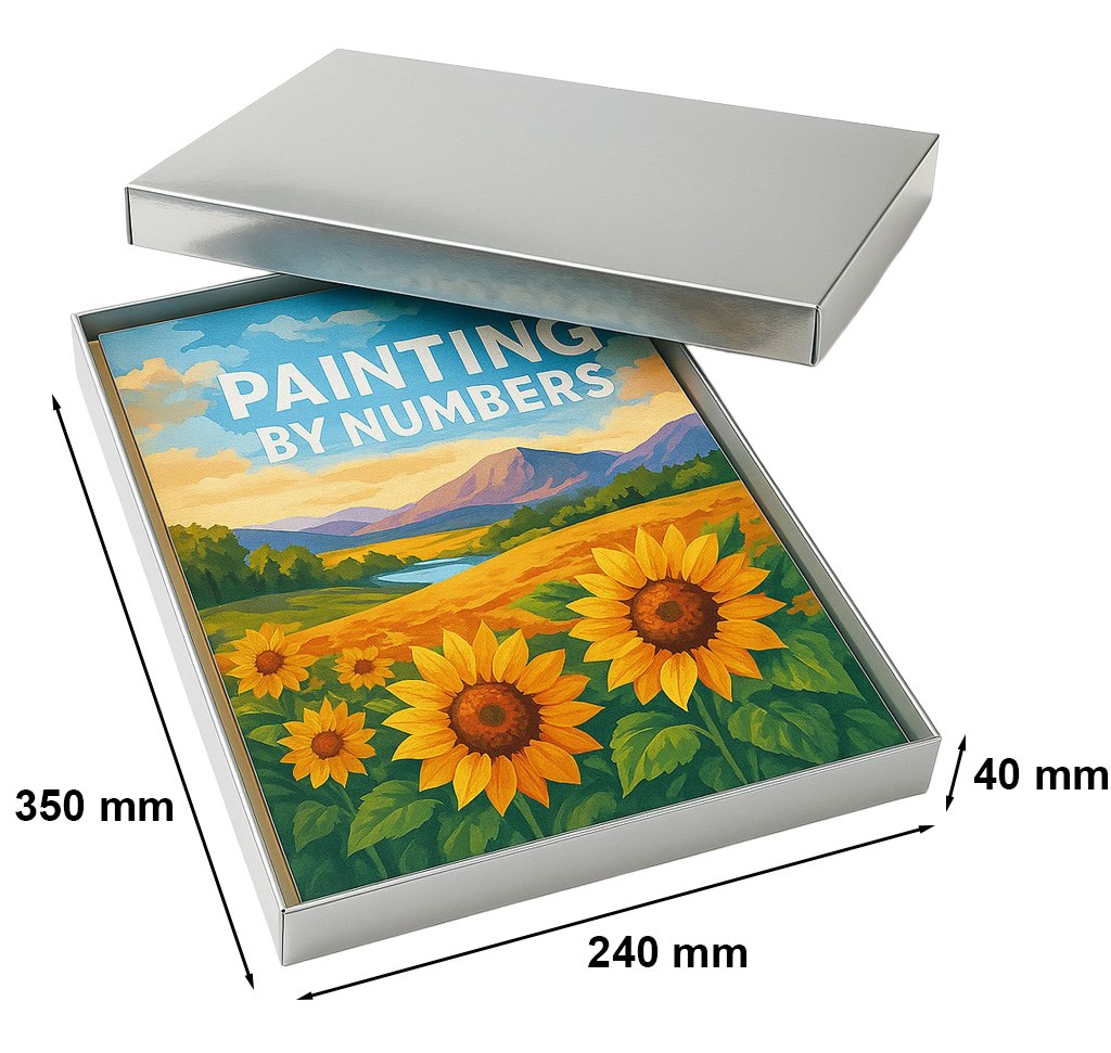 Pudełko laminowane kartonowe z wiekiem srebrne na prezent 350x240x40mm