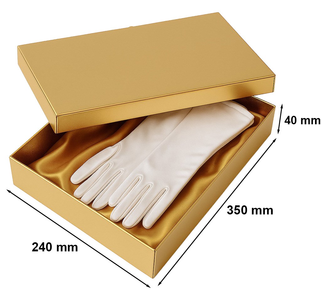 Pudełko fasonowe laminowane 350x240x40 mm złote z wieczkiem