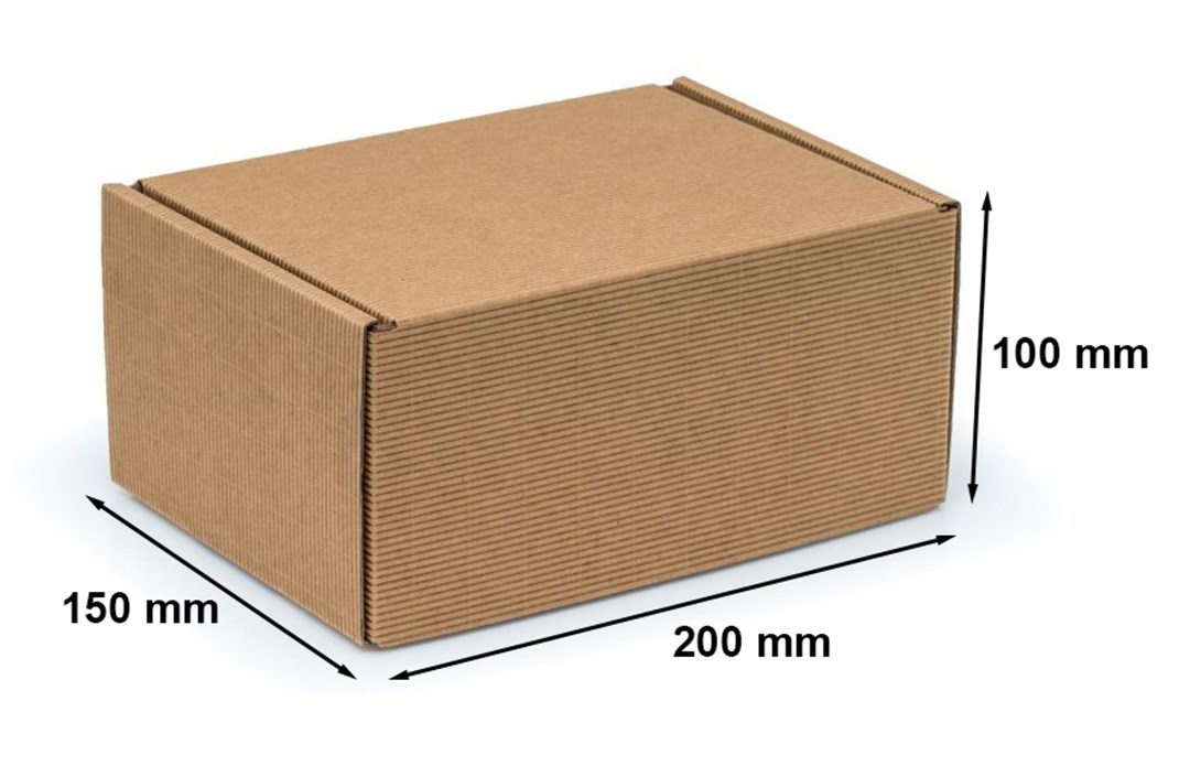 Pudełko fasonowe 200x150x100 mm Fefco 427, karton karbowany