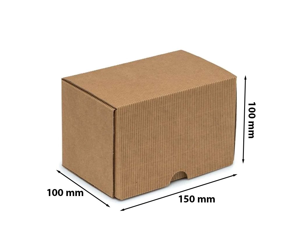 Pudełko karbowane wykrojnikowe brązowe 150x100x100 mm FEFCO 471