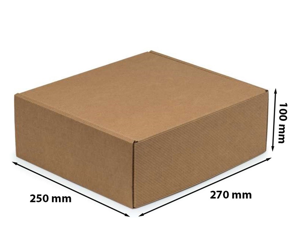 Pudełko kartonowe wykrojnikowe FEFCO 427 karbowane 270x250x100 mm