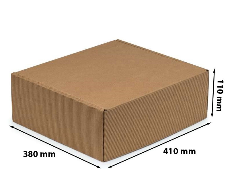 Pudełko karbowane FEFCO 427 karton wykrojnikowy 410x380x110 mm brązowe