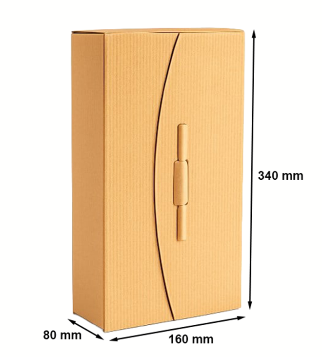 Pudełko karbowane na 2 wina 340x160x80mm opakowanie prezentowe