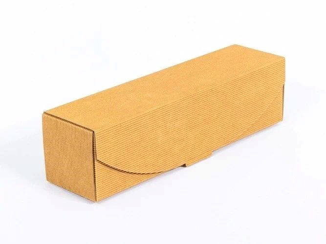 Pudełko karbowane Na Butelkę Wina brązowe 85x87x318mm zew 10 sztuk