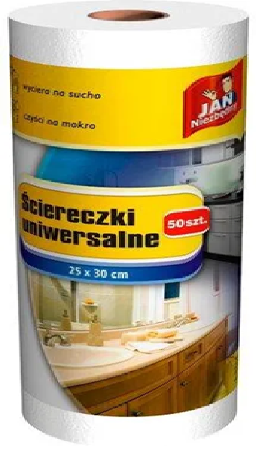 JN Ściereczki do sprzątania na rolce białe 50 szt. 25 x 30 cm