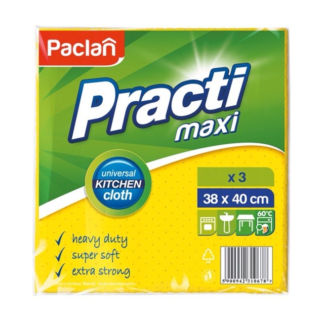 Ściereczki Practi Maxi 3 szt. 38x40 cm żółte wielorazowe do sprzątania