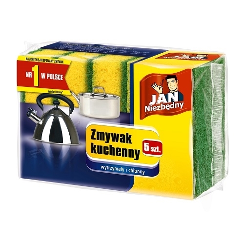 Zmywak kuchenny Jan Niezbędny, gąbka do naczyń i garnków 5 szt.