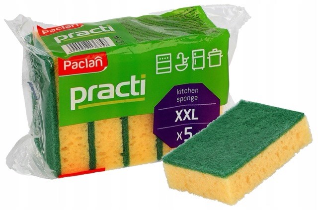 Gąbki kuchenne Practi dwustronne 5 szt. do trudnych zabrudzeń