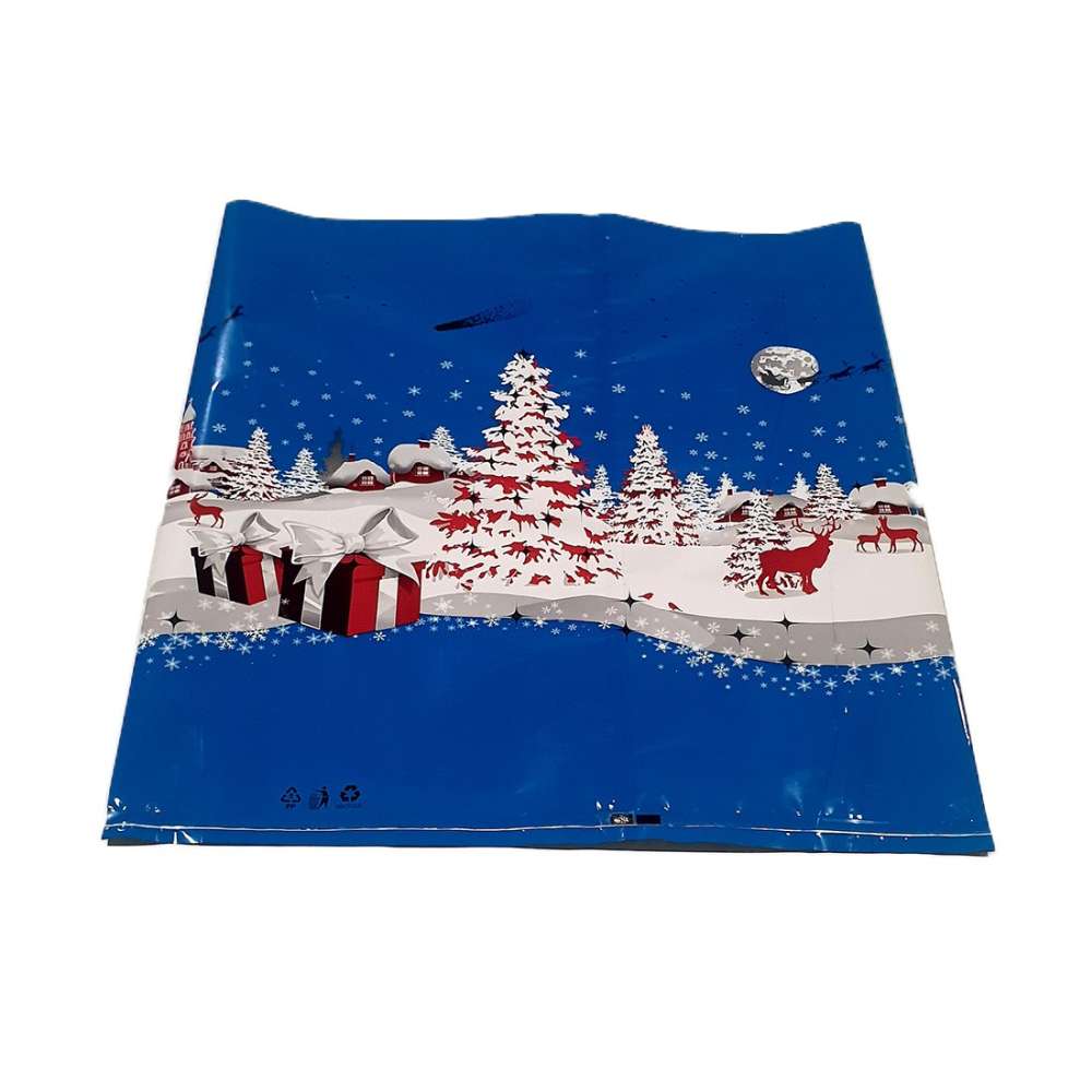 Świąteczny worek foliowy na prezenty duży niebieski 50x55 cm 1 szt